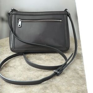 Lauren Ralph Lauren 1967 Taupe Patent Leather, Structured Crossbody Bag